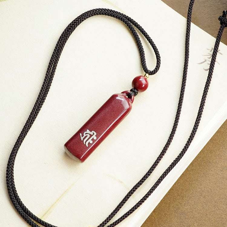 Zen Charm of Cinnabar, Peace Protected by Silver - The Eastern Artistic Conception of the "Guardian" Necklace