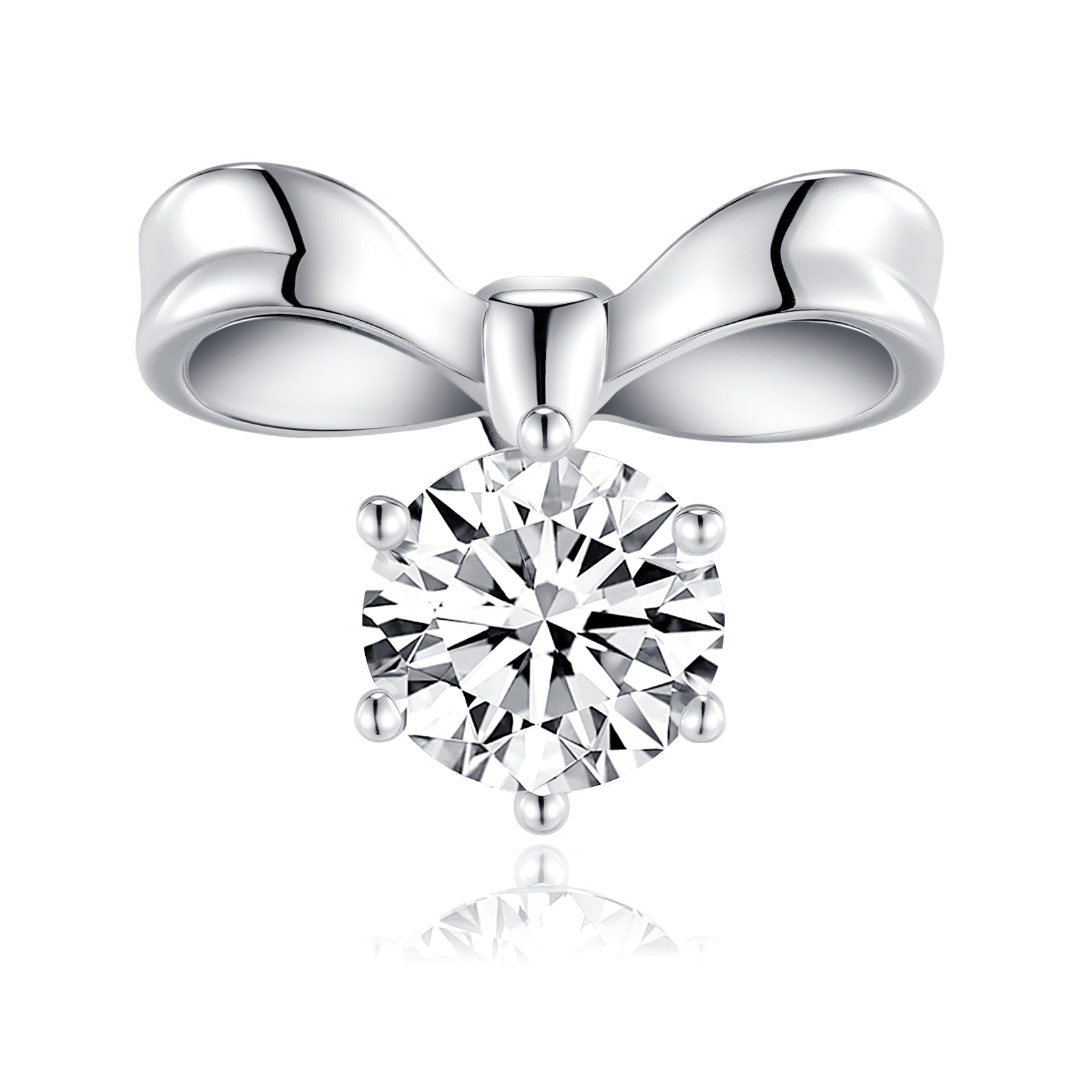 925 Sterling Silver Inlaid Moissanite Butterfly Earrings