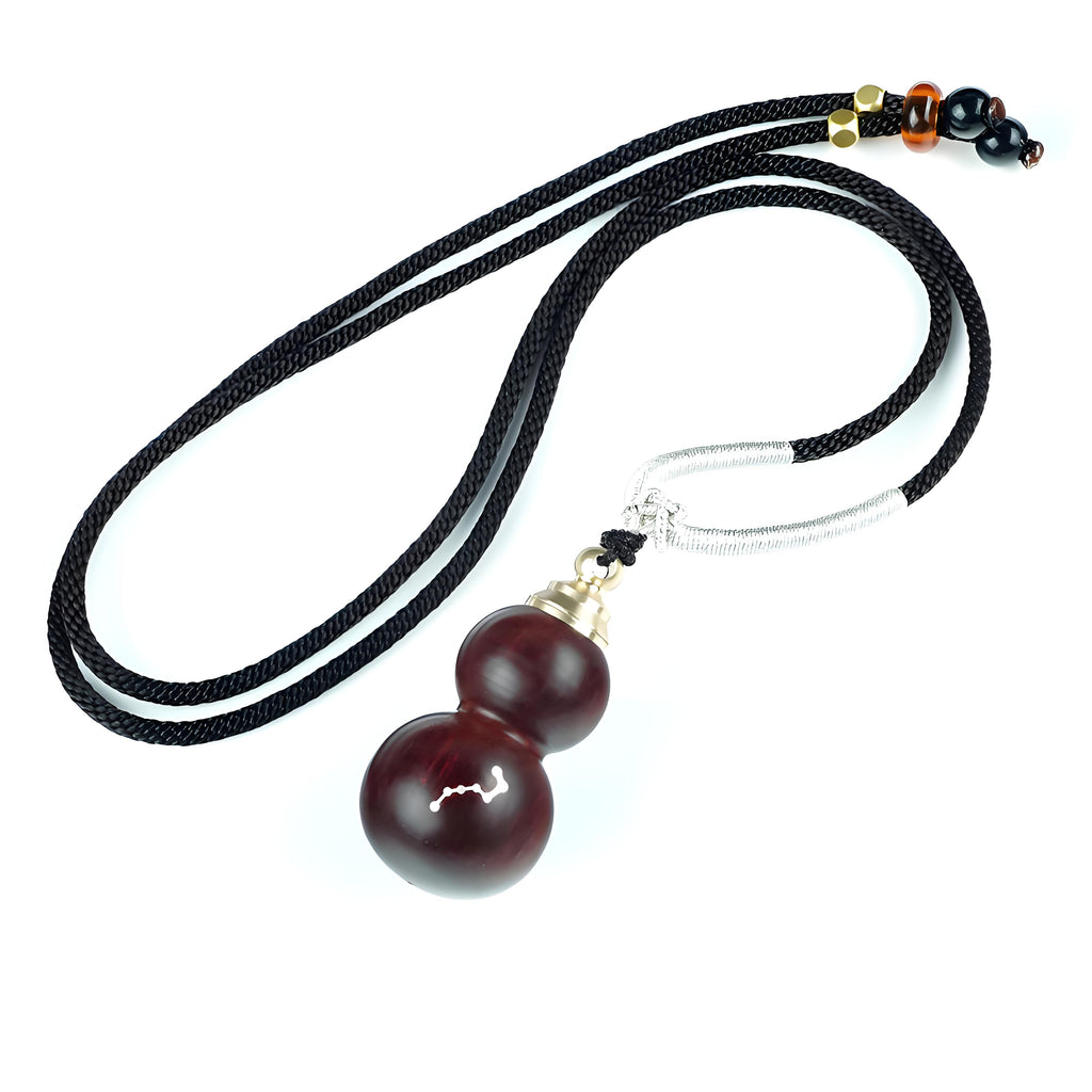 Zitan Rosewood Pendant with 999 Silver Inlay – Star-Inspired Geometric Design – Lo-Shu Structure – Handcrafted Wearable Philosophy