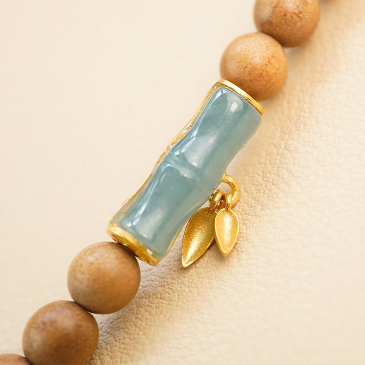 Sandalwood Around the Wrist, Bamboo Rhyme and Zen Heart - The Eastern Elegance of the "Jade Purity Heart to Heart" Bracelet
