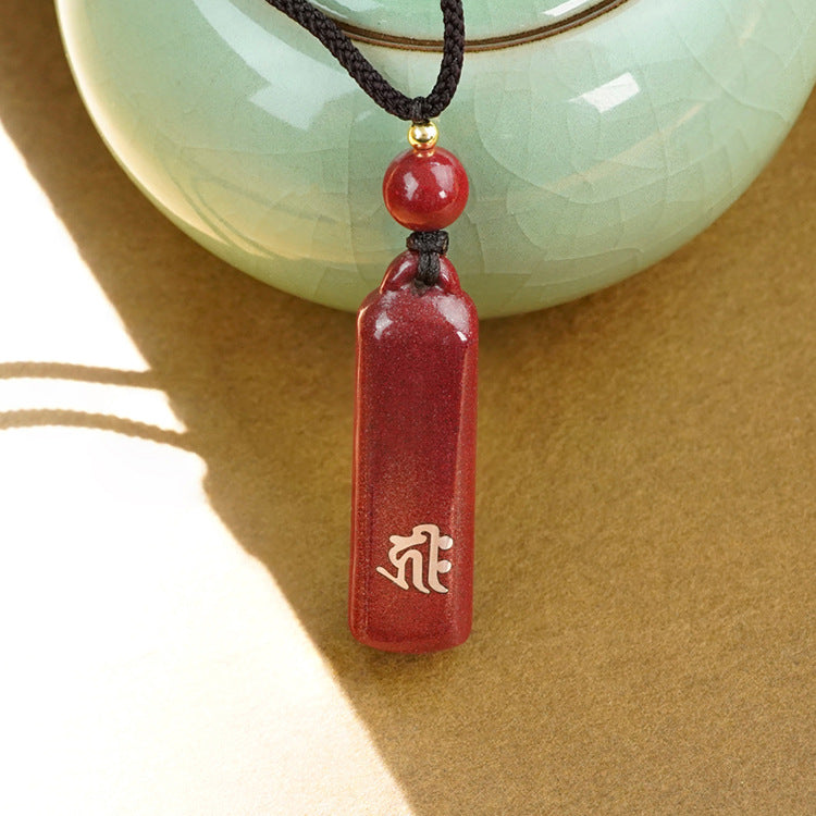 Zen Charm of Cinnabar, Peace Protected by Silver - The Eastern Artistic Conception of the "Guardian" Necklace