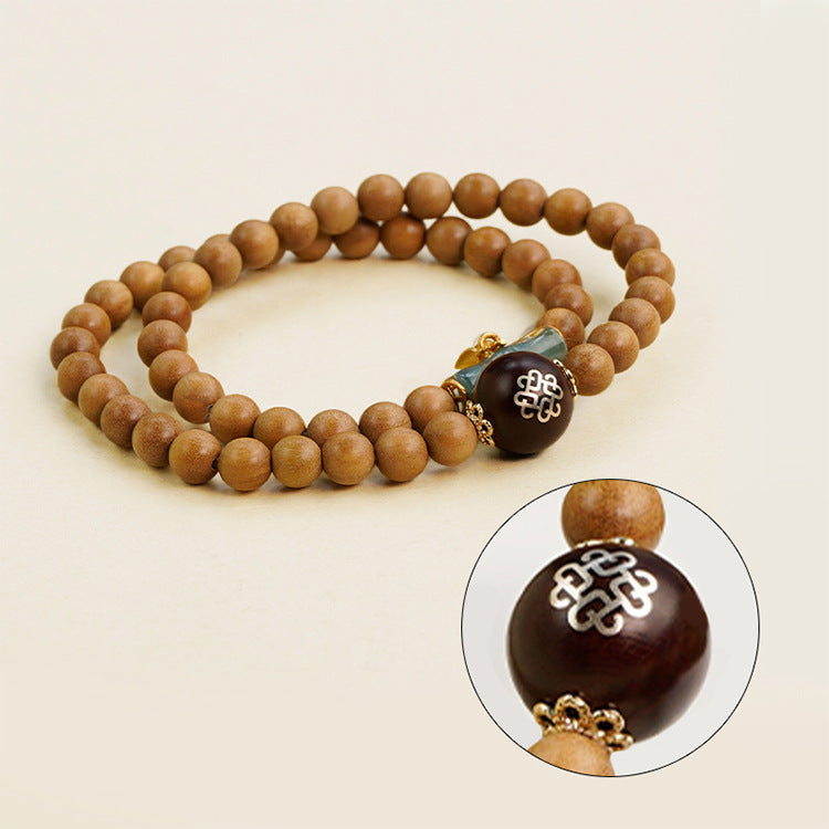 Sandalwood Around the Wrist, Bamboo Rhyme and Zen Heart - The Eastern Elegance of the "Jade Purity Heart to Heart" Bracelet