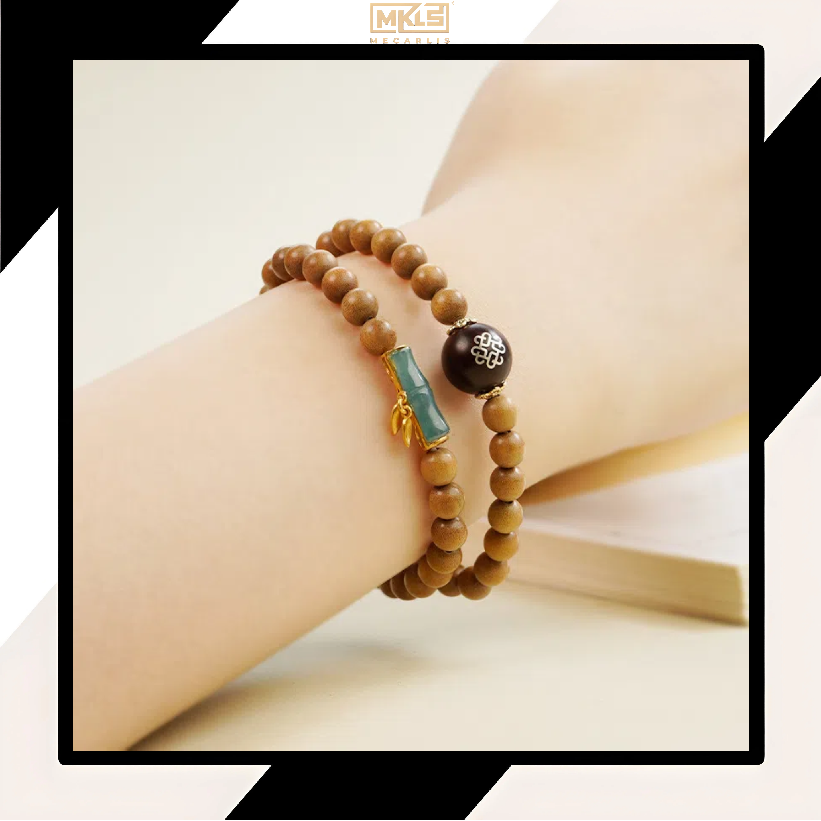 Sandalwood Around the Wrist, Bamboo Rhyme and Zen Heart - The Eastern Elegance of the "Jade Purity Heart to Heart" Bracelet
