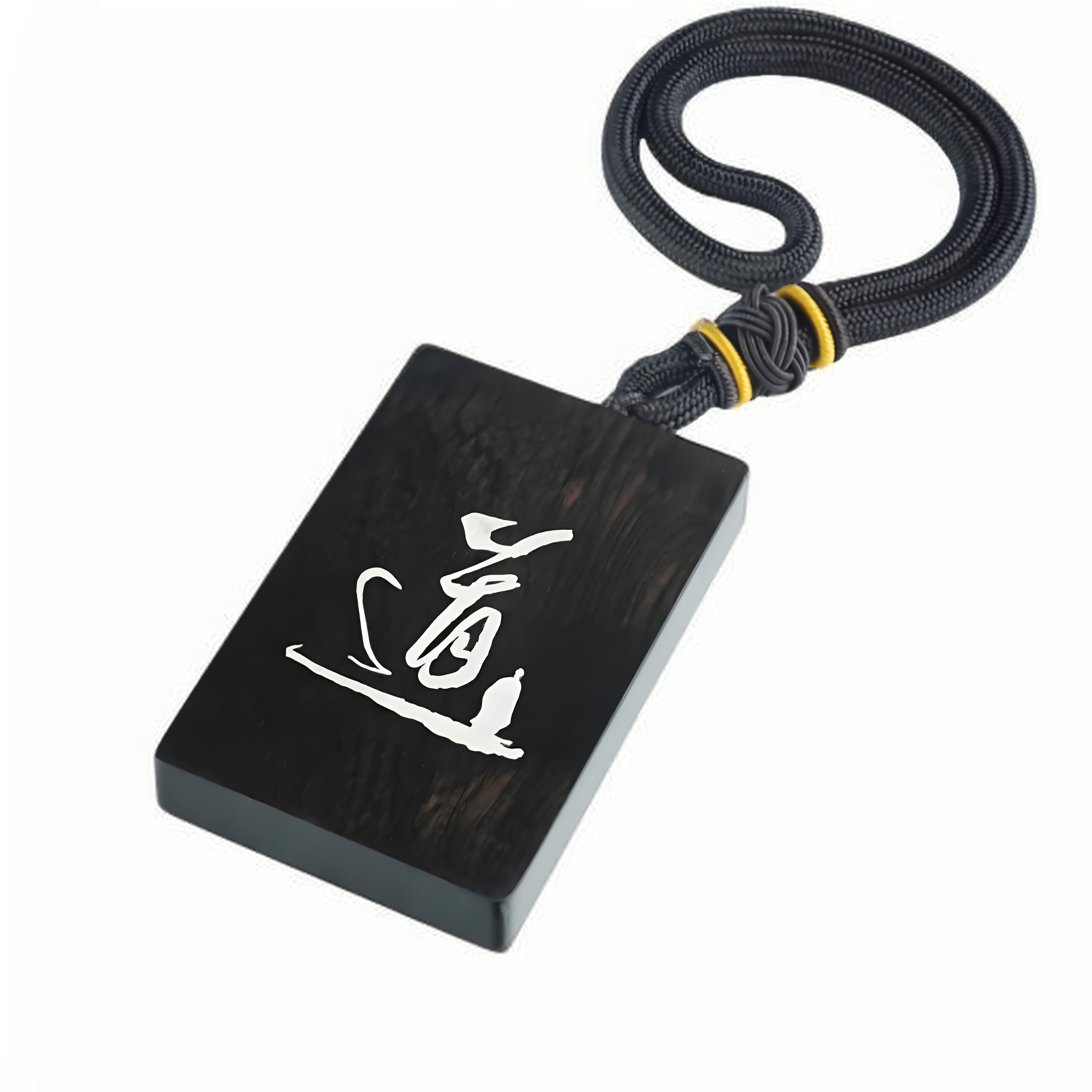Ebony Inlaid Silver Double-Sided Pendant: Inheriting Eastern Wisdom and Bearing Life Philosophy