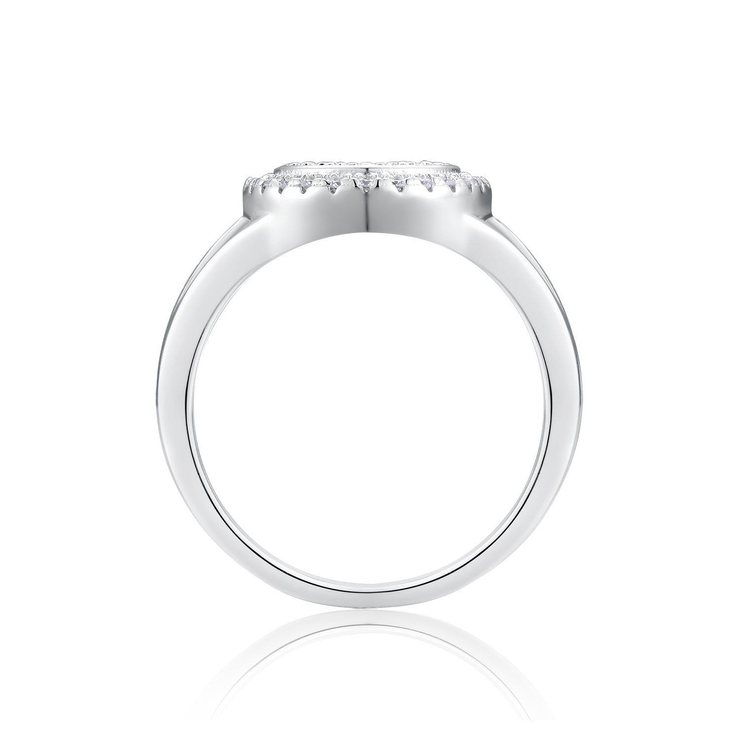 925 Sterling Silver Inlaid Moissanite Star-Shining Egg Core Unisex Ring