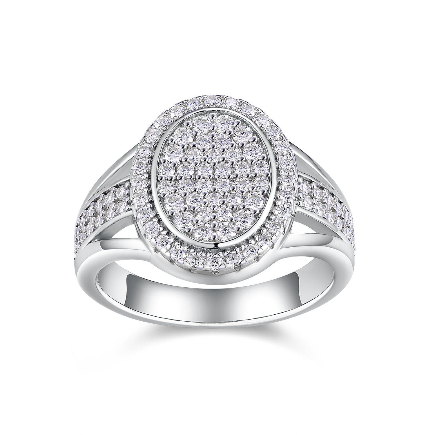 925 Sterling Silver Inlaid Moissanite Star-Shining Egg Core Unisex Ring
