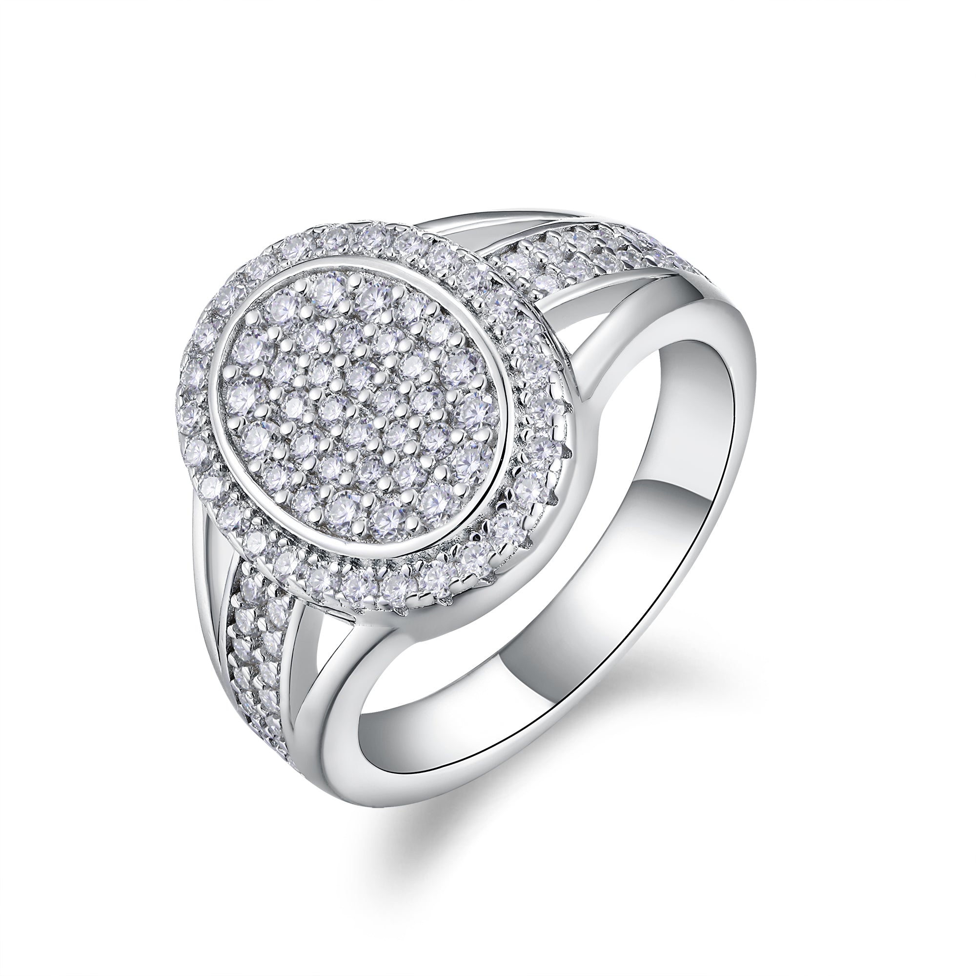 925 Sterling Silver Inlaid Moissanite Star-Shining Egg Core Unisex Ring