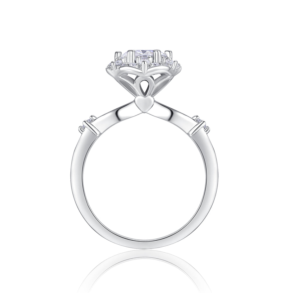 925 Sterling Silver Inlaid Moissanite "Spend a Lifetime Together" Women's Ring