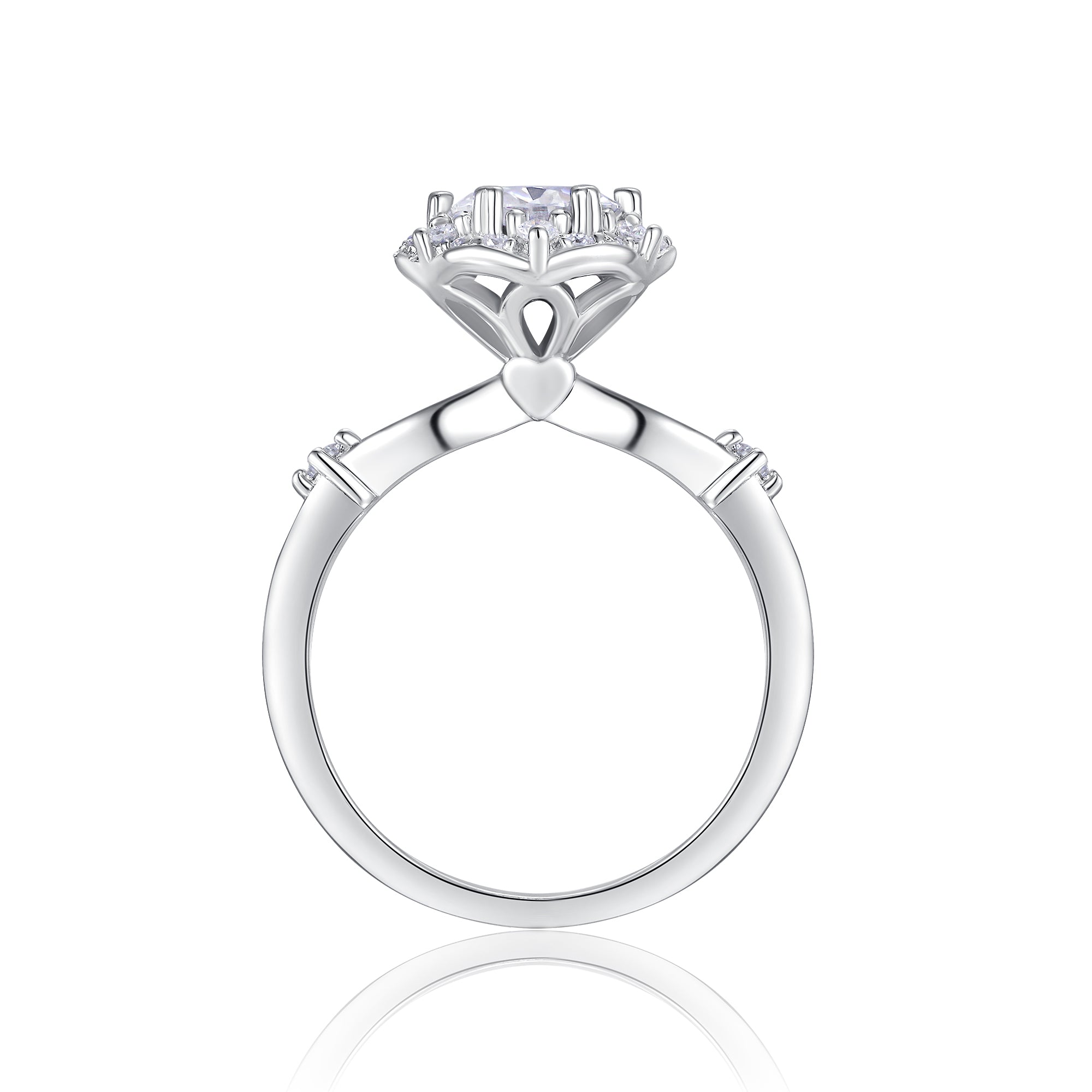 925 Sterling Silver Inlaid Moissanite "Spend a Lifetime Together" Women's Ring