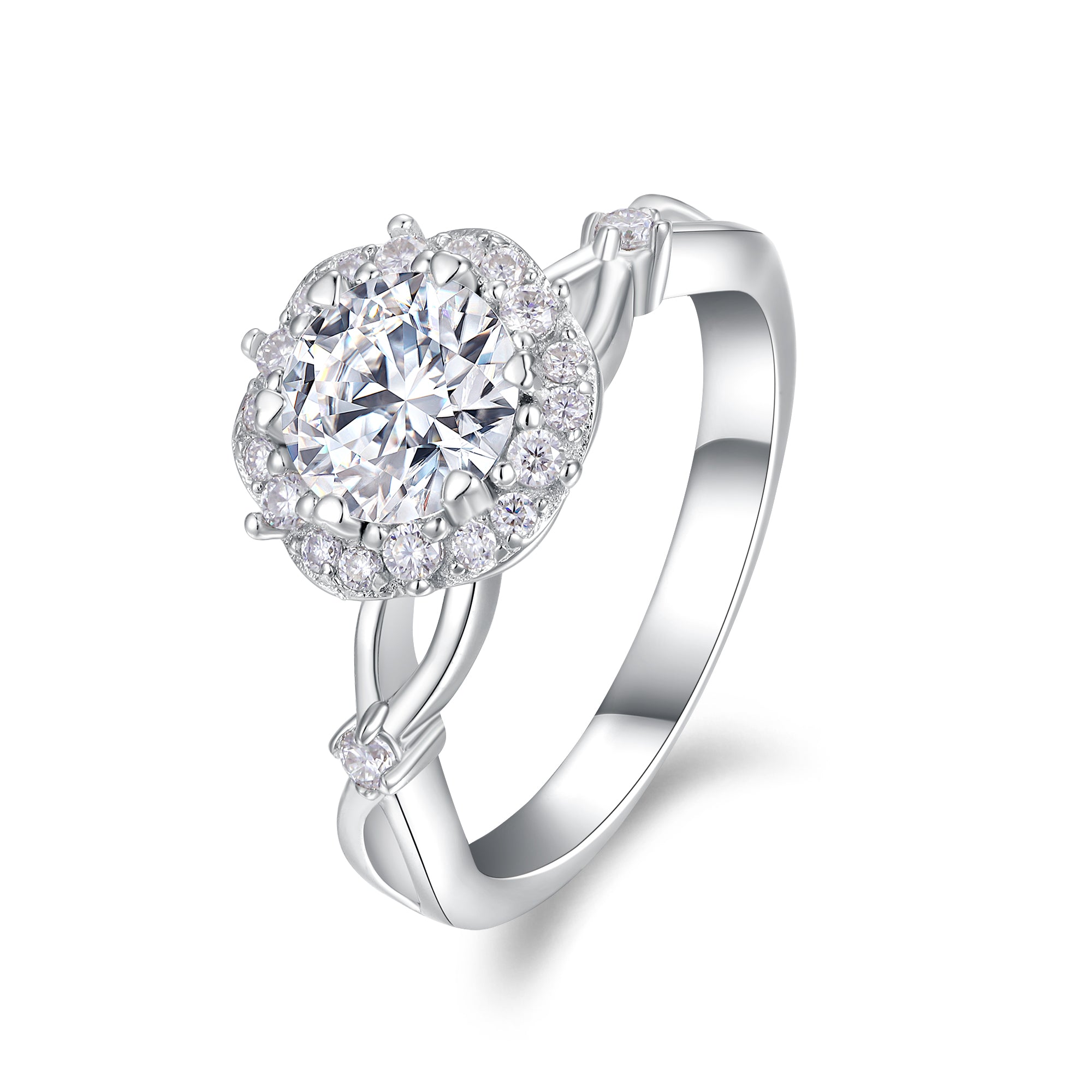 925 Sterling Silver Inlaid Moissanite "Spend a Lifetime Together" Women's Ring