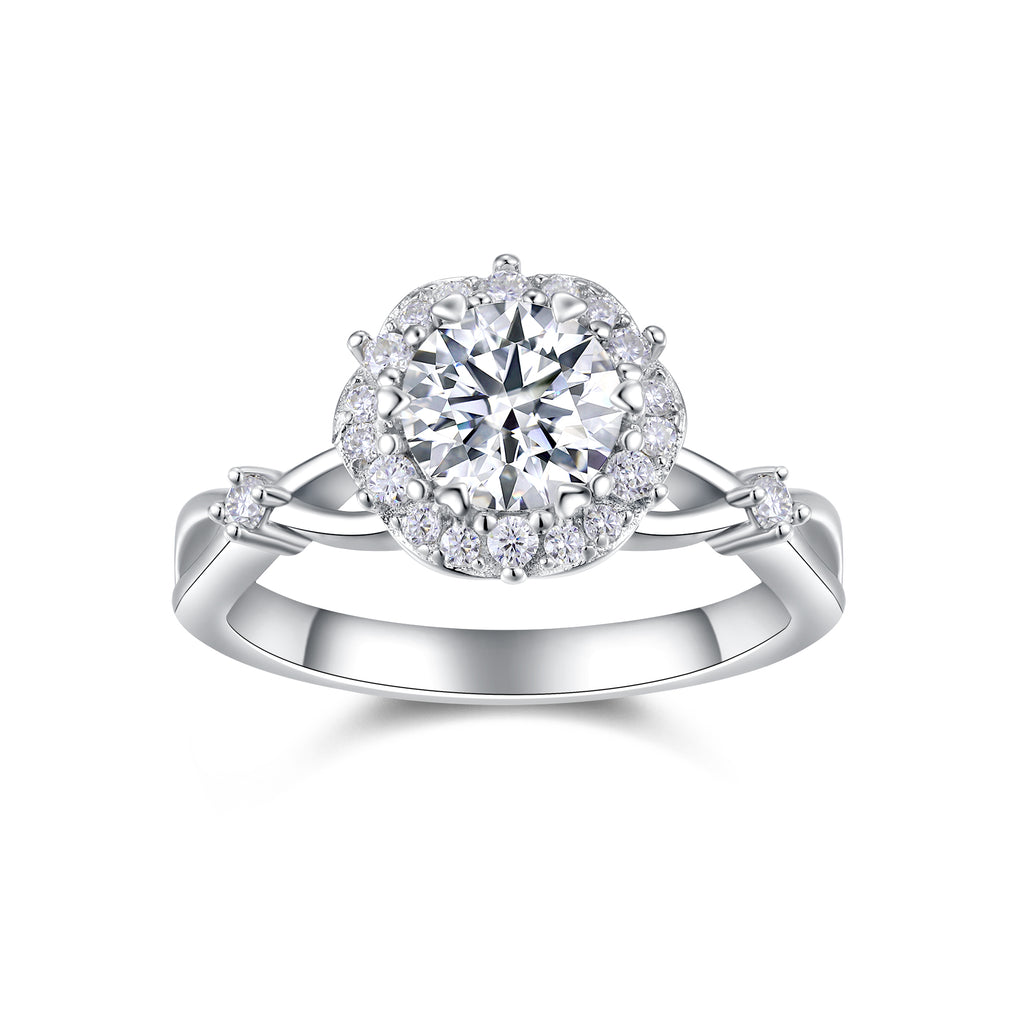 925 Sterling Silver Inlaid Moissanite "Spend a Lifetime Together" Women's Ring