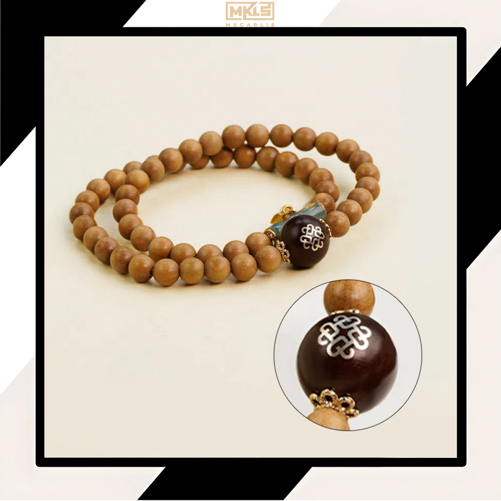 Sandalwood Around the Wrist, Bamboo Rhyme and Zen Heart - The Eastern Elegance of the "Jade Purity Heart to Heart" Bracelet