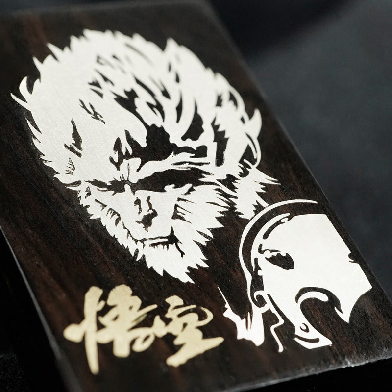 Wukong's Zen Heart, Guardian of the East - The Spiritual Power of Ebony Inlaid with Silver and Copper "Black Myth: Wukong" Pendant