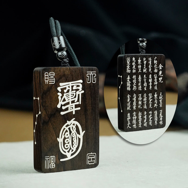 Wood and Silver Reflecting Each Other, Blessings in the East — Double-Sided Silver-Inlaid Gourd Pendant/Necklace