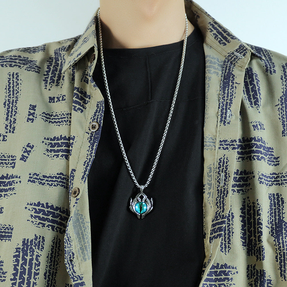 Men's Stainless Steel Evil Eye Necklace