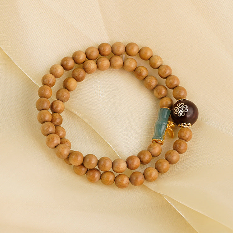 Sandalwood Around the Wrist, Bamboo Rhyme and Zen Heart - The Eastern Elegance of the "Jade Purity Heart to Heart" Bracelet