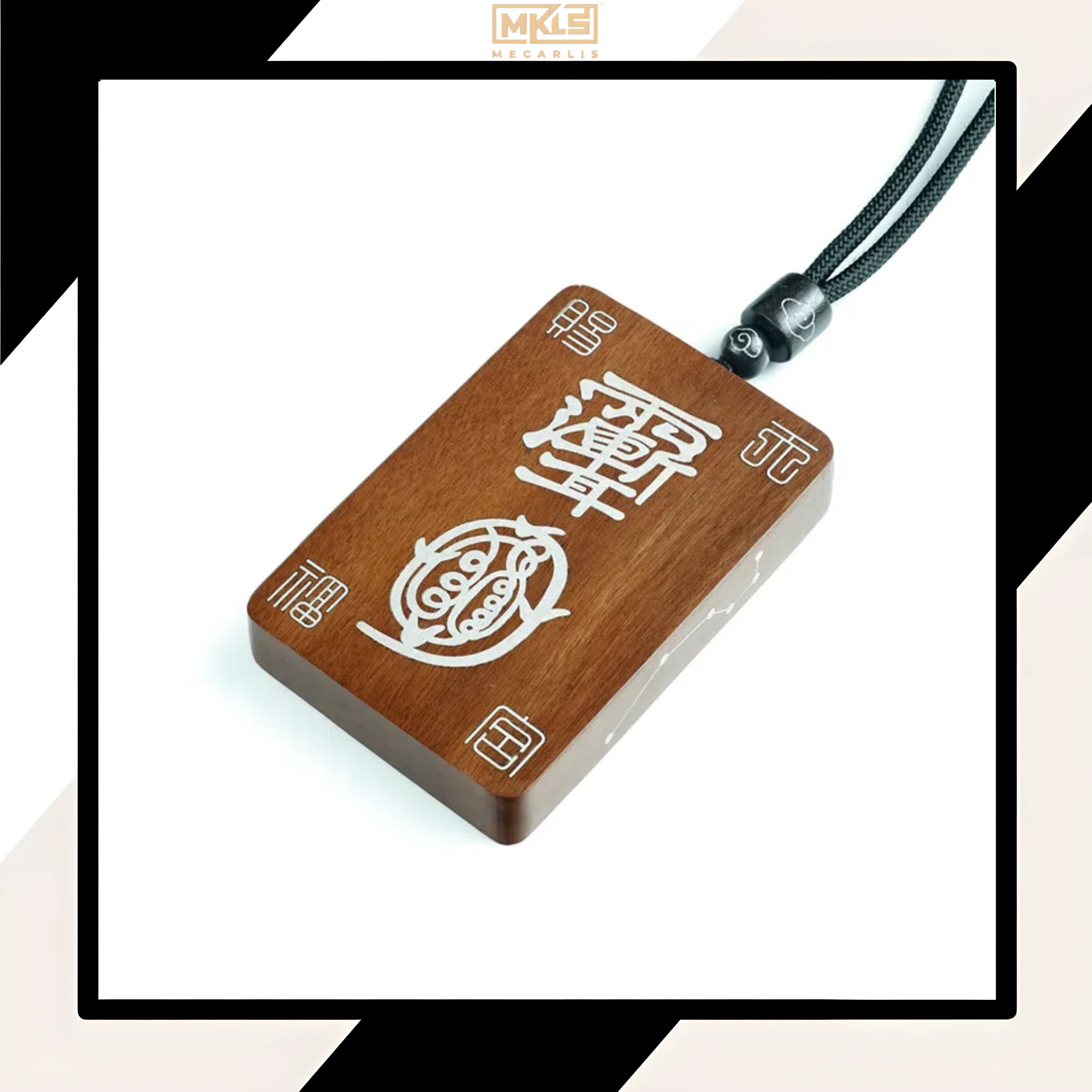Wood and Silver Reflecting Each Other, Blessings in the East — Double-Sided Silver-Inlaid Gourd Pendant/Necklace