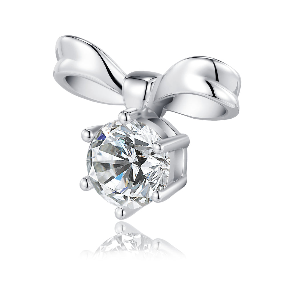 925 Sterling Silver Inlaid Moissanite Butterfly Earrings