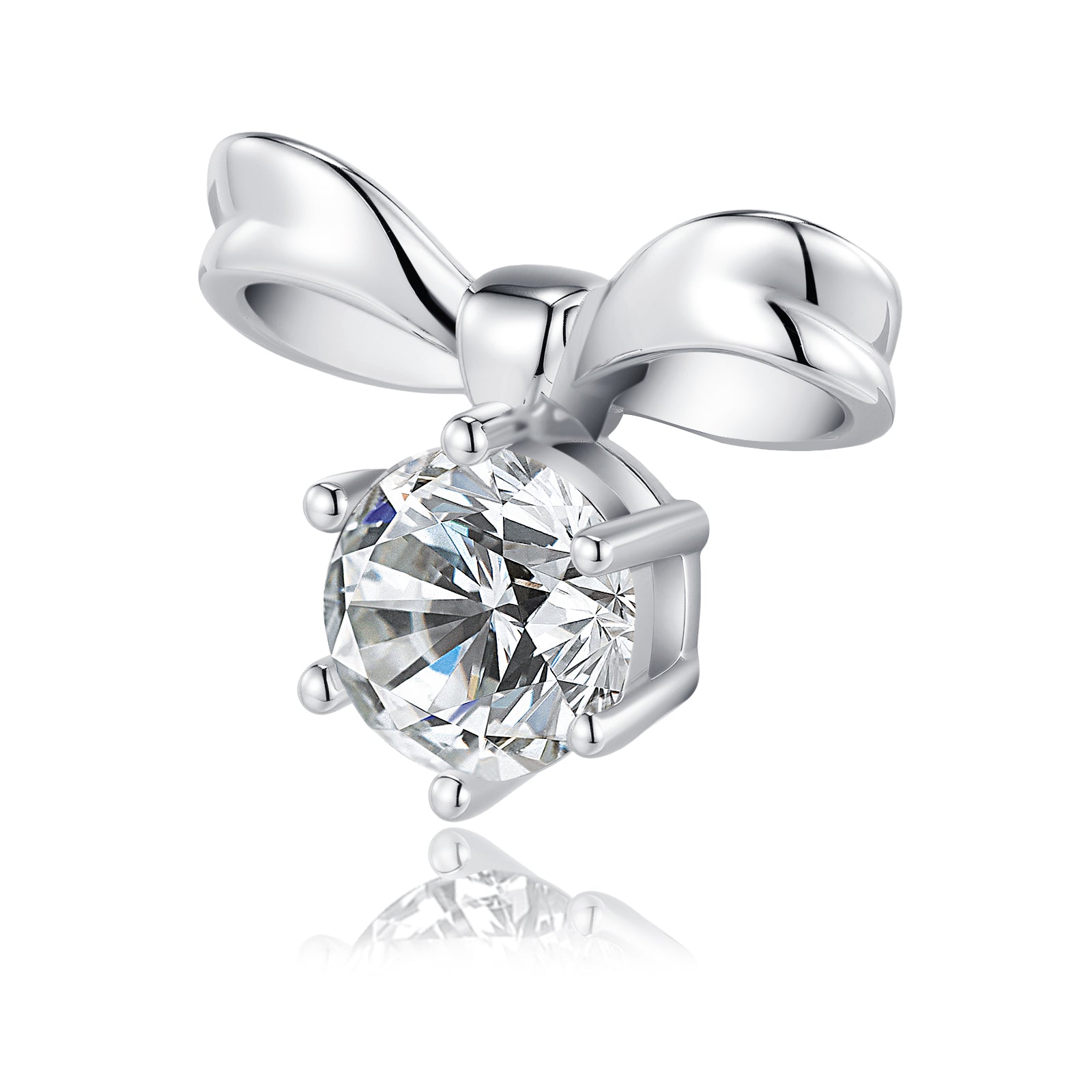 925 Sterling Silver Inlaid Moissanite Butterfly Earrings