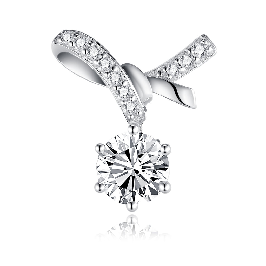 925 Silver Inlaid Moissanite Ribbon Earrings