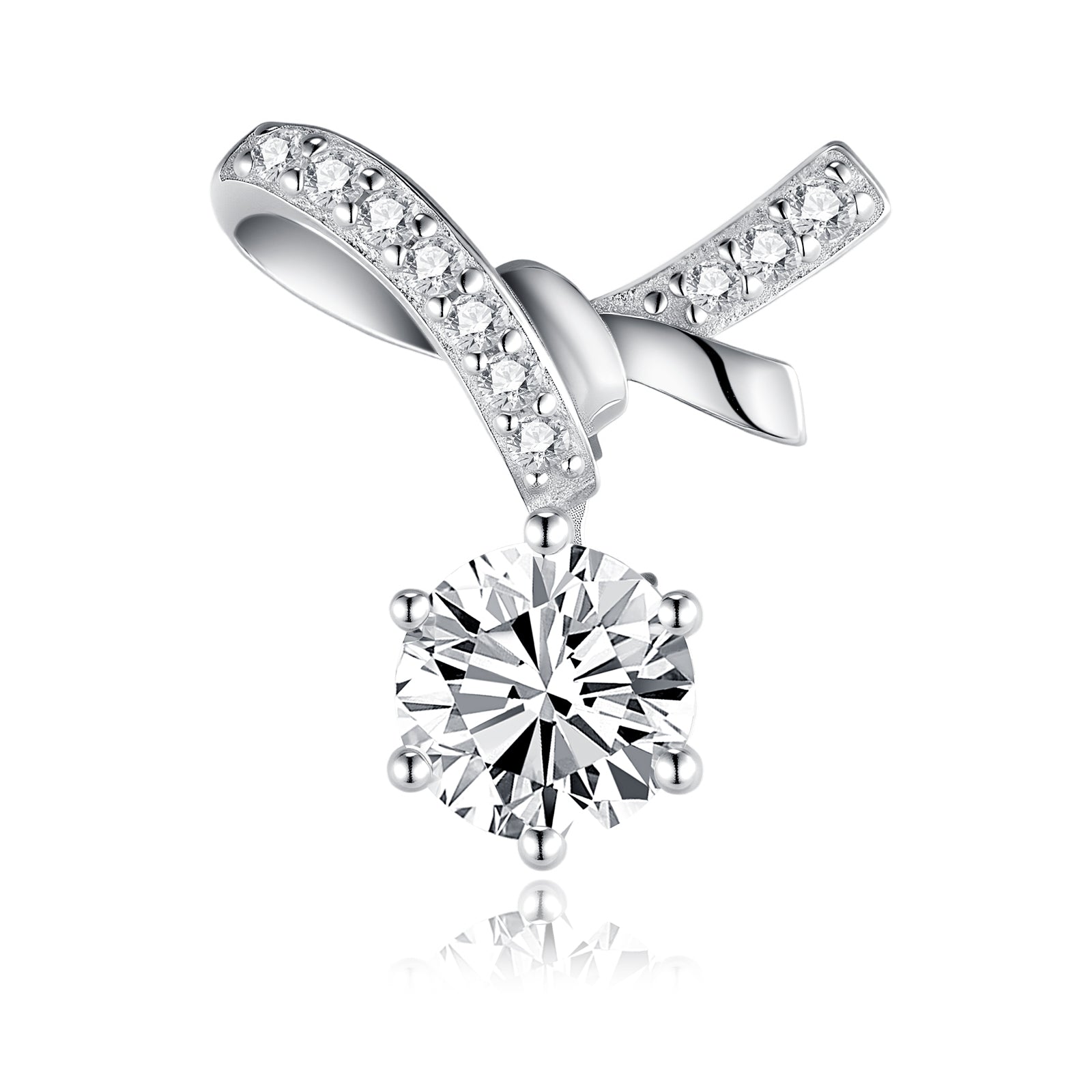 925 Silver Inlaid Moissanite Ribbon Earrings