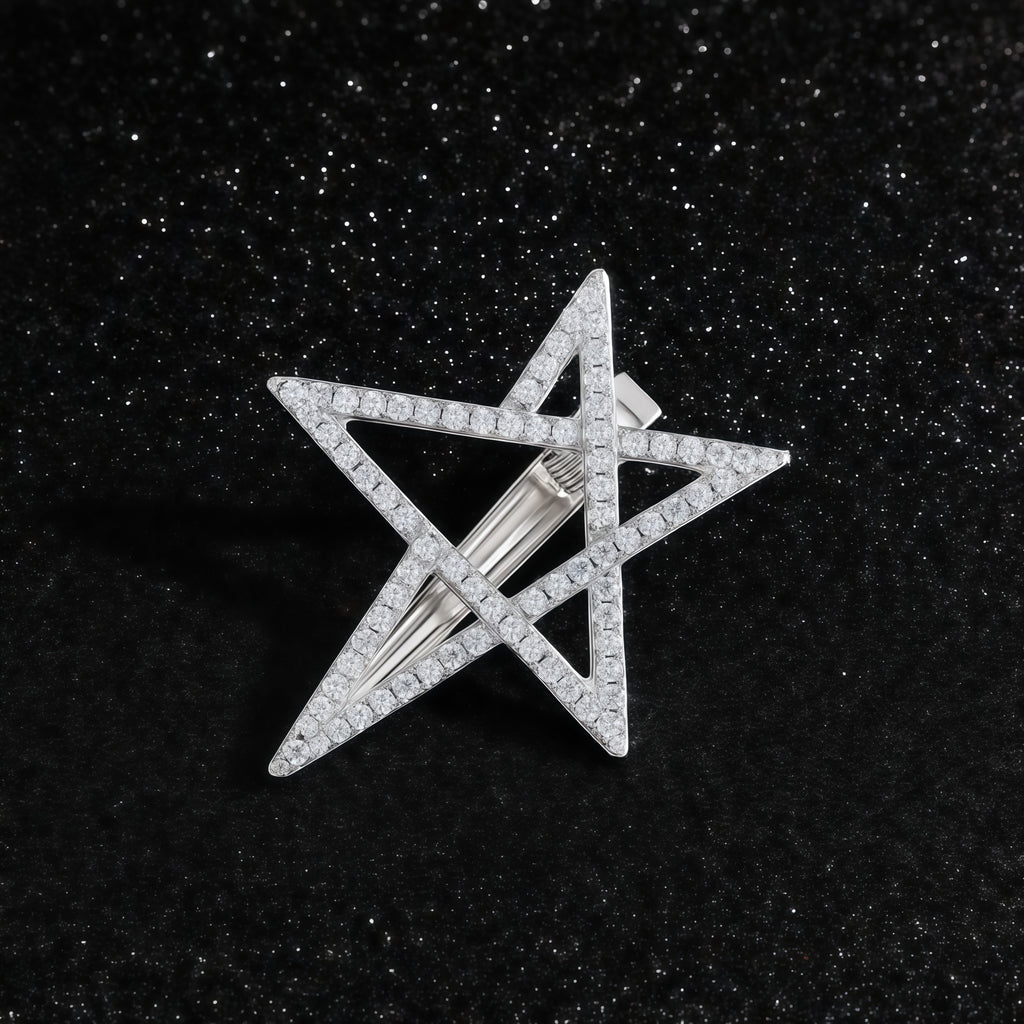 "Star Diamond Tales" Moissanite Hairpin