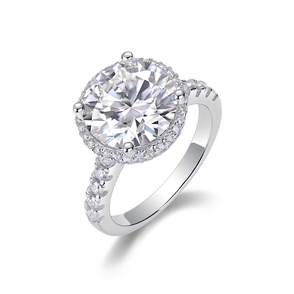 925 Sterling Silver Inlaid Moissanite "Starry Whispers" Women's Ring