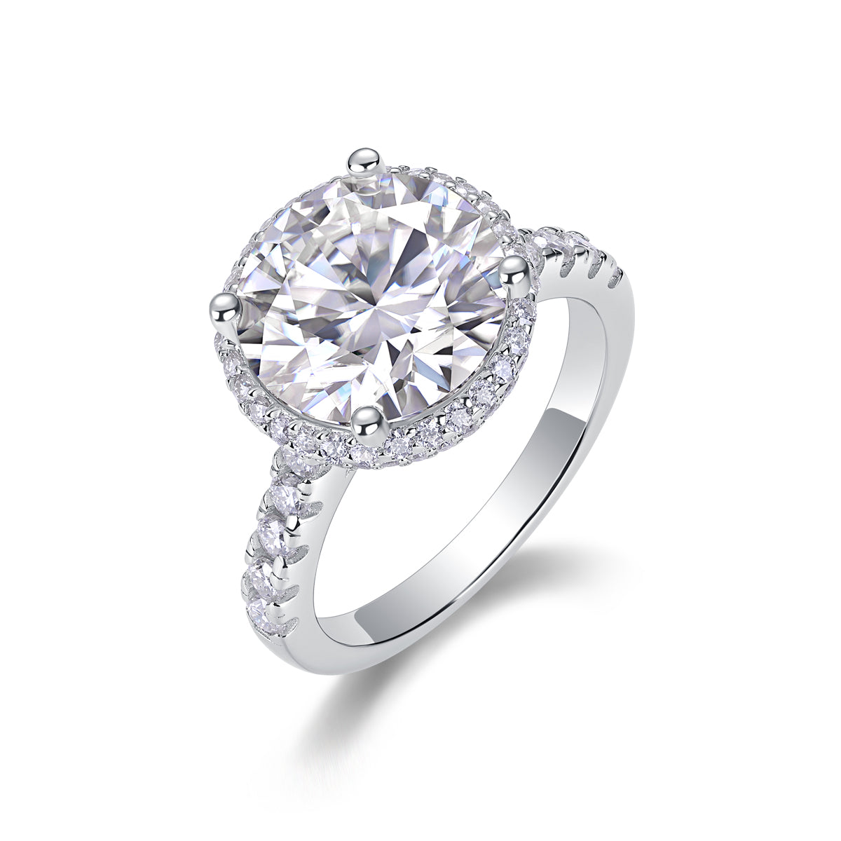 925 Sterling Silver Inlaid Moissanite "Starry Whispers" Women's Ring