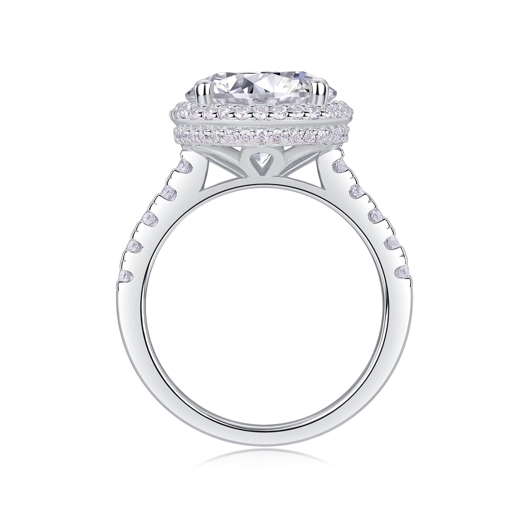 925 Sterling Silver Inlaid Moissanite "Starry Whispers" Women's Ring