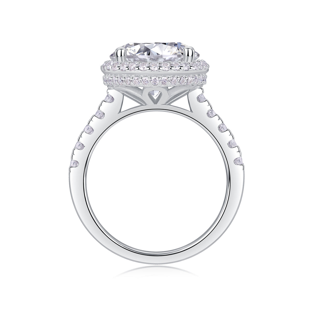 925 Sterling Silver Inlaid Moissanite "Starry Whispers" Women's Ring