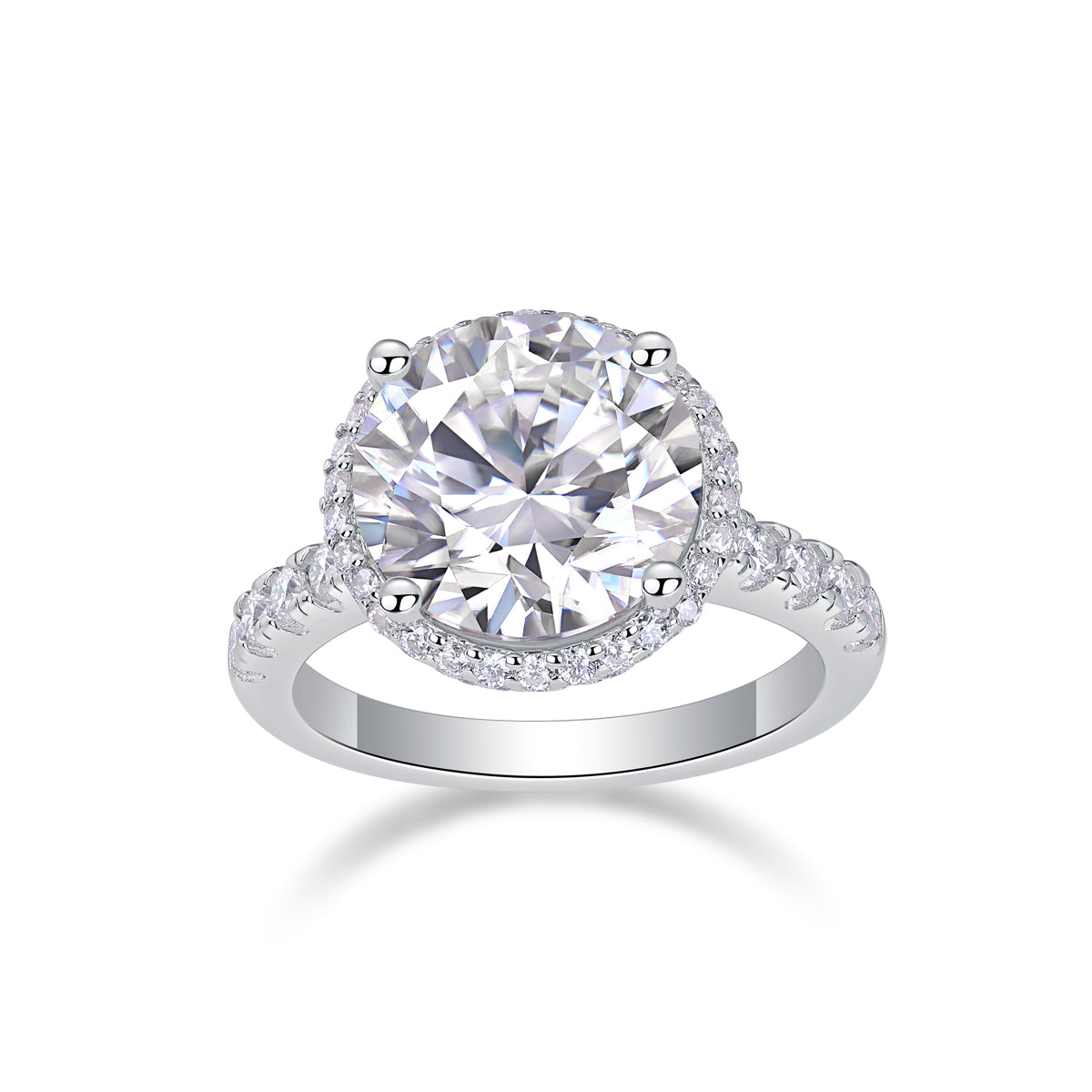 925 Sterling Silver Inlaid Moissanite "Starry Whispers" Women's Ring