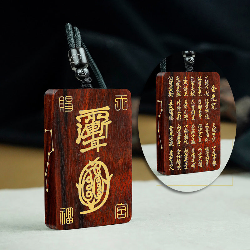 Wood and Silver Reflecting Each Other, Blessings in the East — Double-Sided Silver-Inlaid Gourd Pendant/Necklace
