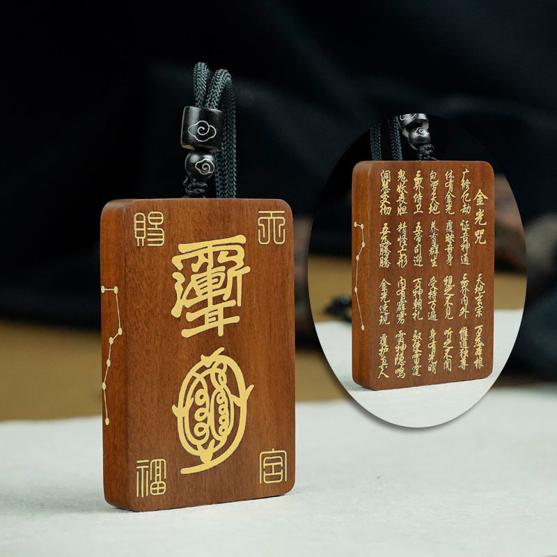 Wood and Silver Reflecting Each Other, Blessings in the East — Double-Sided Silver-Inlaid Gourd Pendant/Necklace