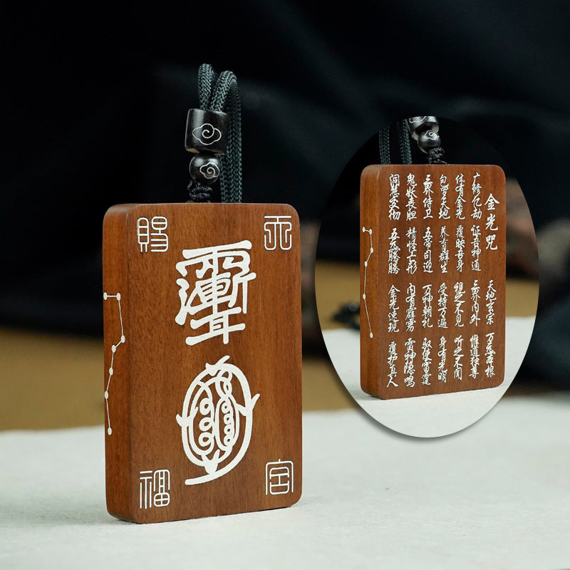 Wood and Silver Reflecting Each Other, Blessings in the East — Double-Sided Silver-Inlaid Gourd Pendant/Necklace